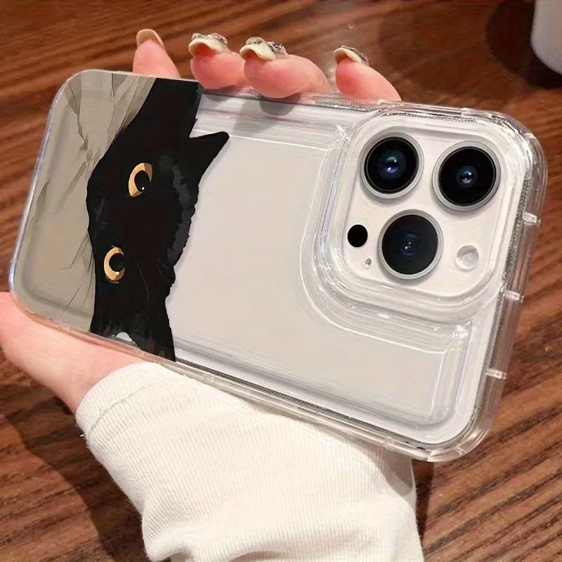 Cartoon Black Couple Cat Soft Phone Case