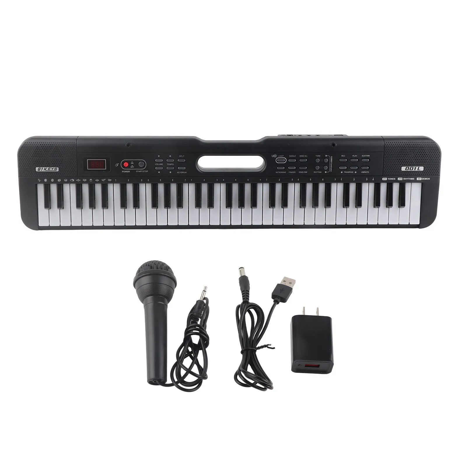 Portable 61 Key Digital Music Electronic Keyboard Kids Multifunctional Electric Piano For Piano Student Musical Instrument