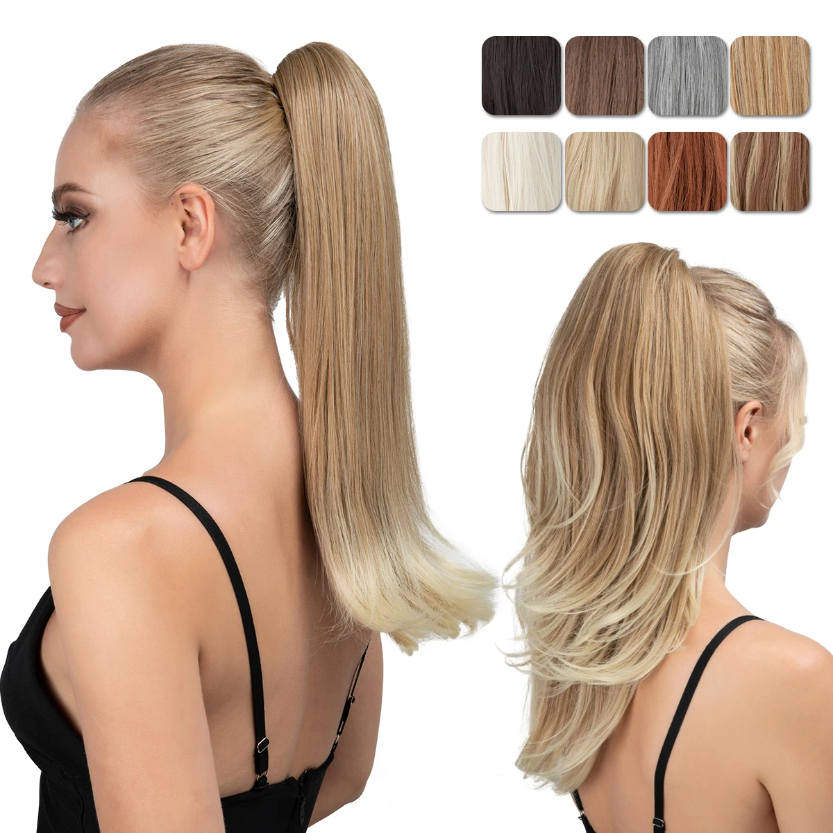 190540-5d64f0.jpg Sf32eb640e7cd4e1abf68f23eebce5af2P Synthetic Claw Clip In Ponytail Hair Extensions Hairpiece Long Silky Straight Fake Blonde Pigtail With Elastic Band Horse Tail Mallzona