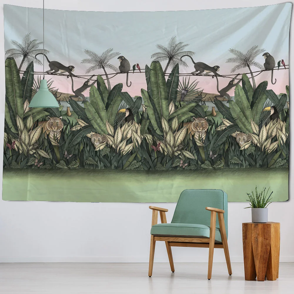 Tropical Rainforest Tapestry for Home Wall Decoration