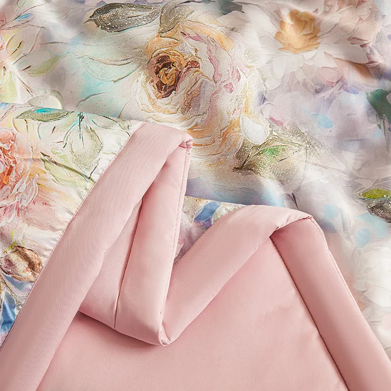 Floral Style Duvet Summer Blanket Cool Feeling Quilt Super Soft Comforter Adults Kids Room Quilt edredones (No Pillowcase)