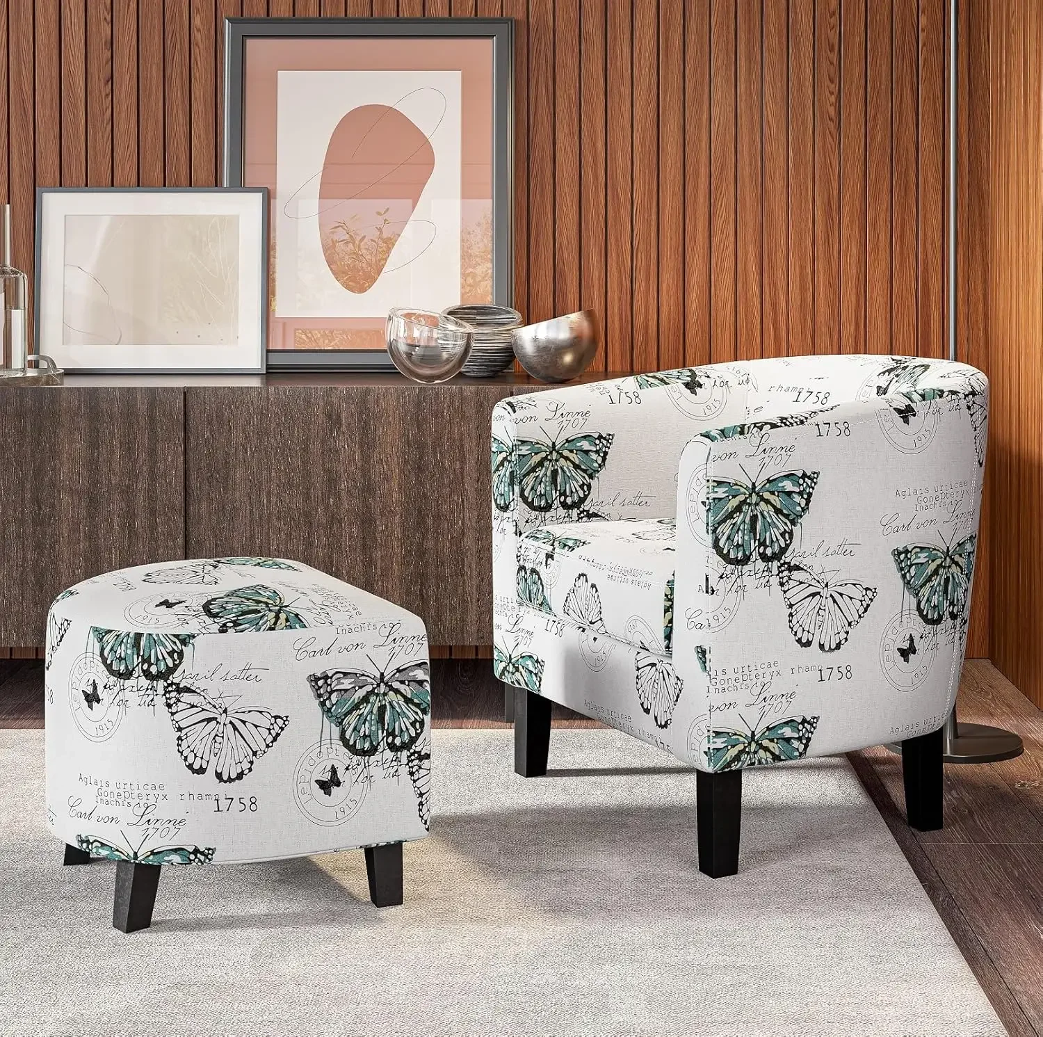 Modern Accent Chair with Ottoman 2