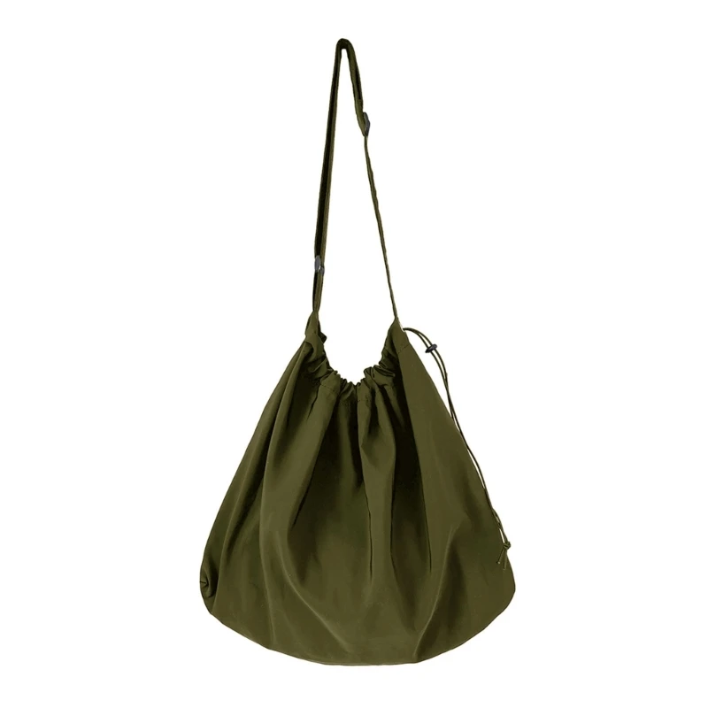 

Casual Drawstring Shoulder Crossbody Bag Large Capacity Versatile Dumpling Nylon Tote Bagfor Women Girl Student