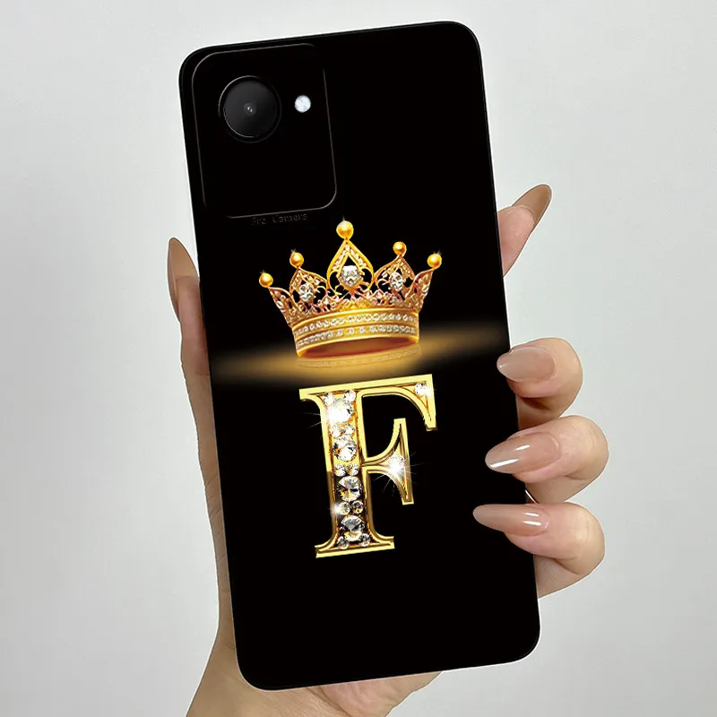 Crown Letters Soft Case with Camera Protection - Stylish Back Cover