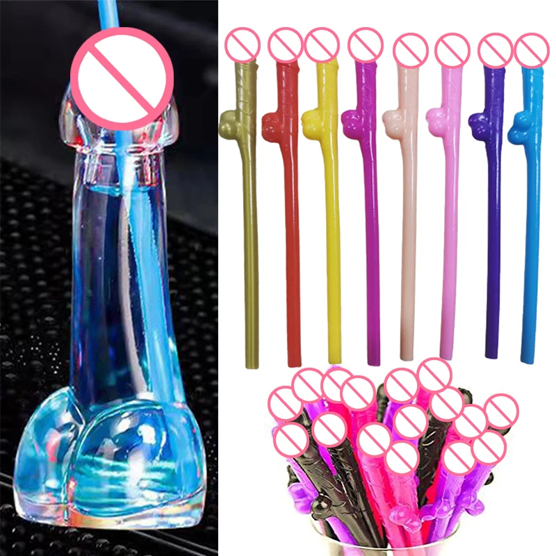 Glass Cup Hen Party Bar Cups Penis Shot Wine Glasses Beer Transparent Cocktail Vasos De Vidrio Dick Willy Bachelorette Straws Bridal