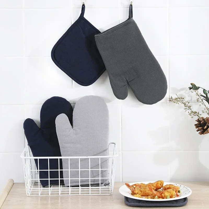 Kitchen Gloves Insulation Leopard Pattern Pad Cooking Microwave Gloves Baking BBQ Oven Potholders Oven Mitts Potholder Pad