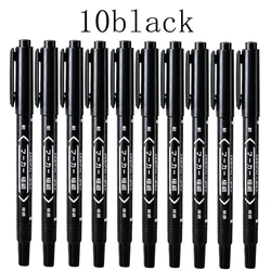 10-Piece Set of Double Tip Permanent Paint Marker Pens (10Pcs black)