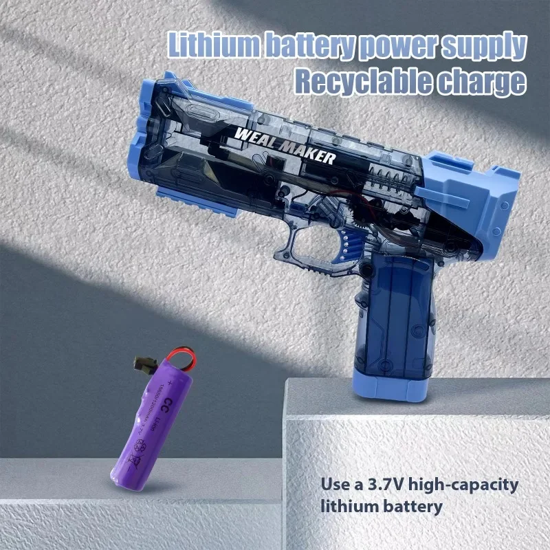 Sensor Lights Ice Burst Electric Water Gun for Kids Summer Outdoor Beach Pool Toys Children Simulated Flame Automatic Waterguns 4