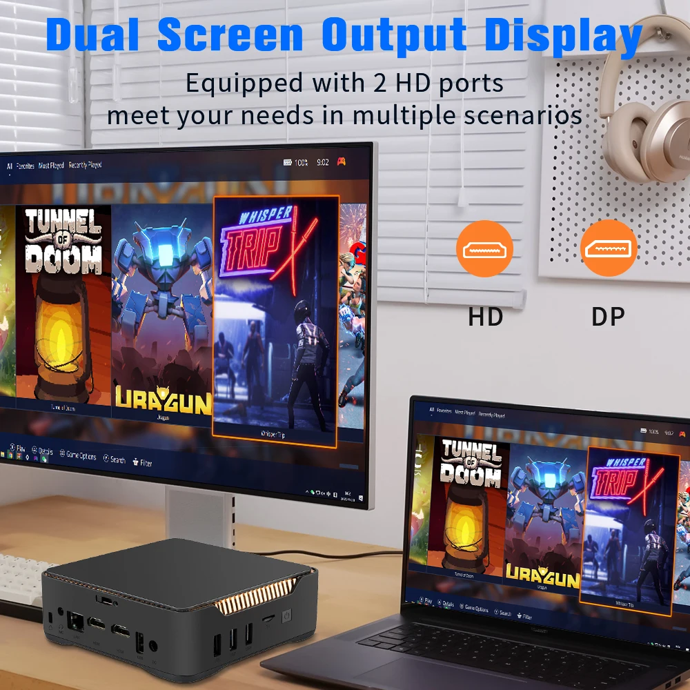 Retro Video Game Console WIN 11 Pro & Batocera OS N100 MINI PC Box