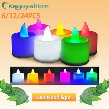 Kaguyahime 웨딩 크리스마스 생일 파티 타자 LED 촛불 불길 전자 조명, 호텔 홈 장식, 6 개, 12 개, 24 개
