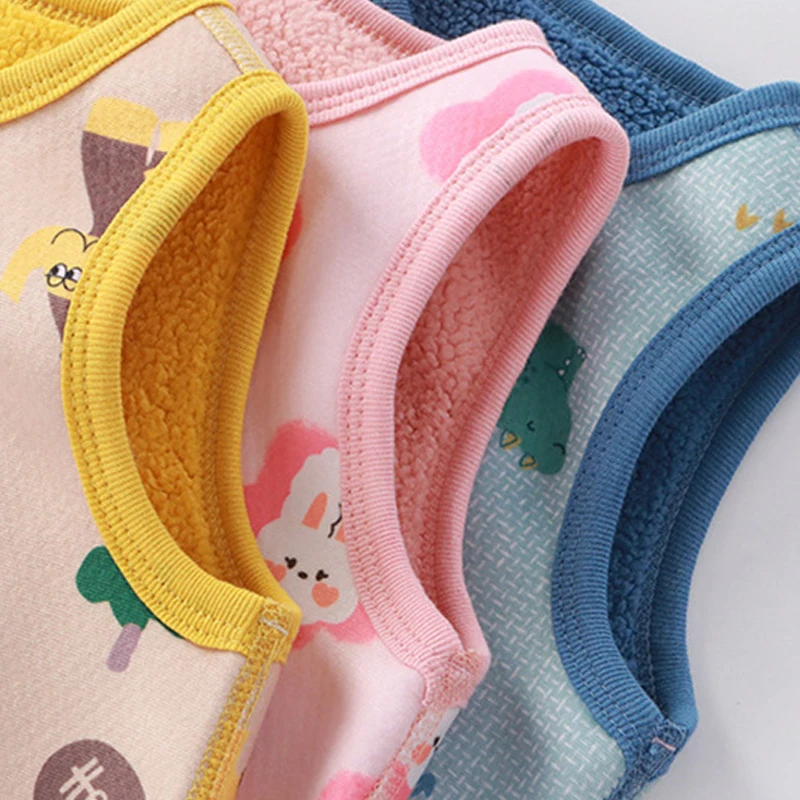 Autumn Winter Double-sided Baby Kids Vests Plush Thickened Children Boys Girls Outerwear Vest