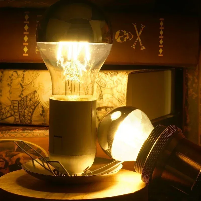 Mirror Silver Retro Edison LED Light Bulb - Vintage Filament with Warm White Lighting