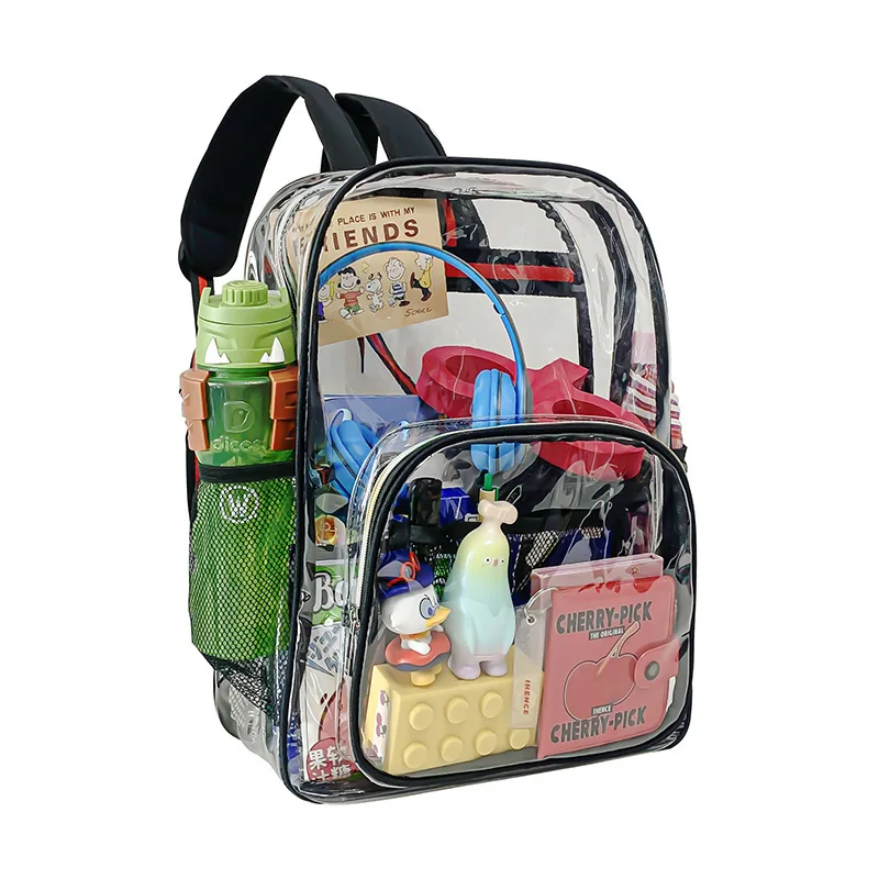Large Capacity Waterproof Transparent PVC Backpack - Stylish Neutral Design
