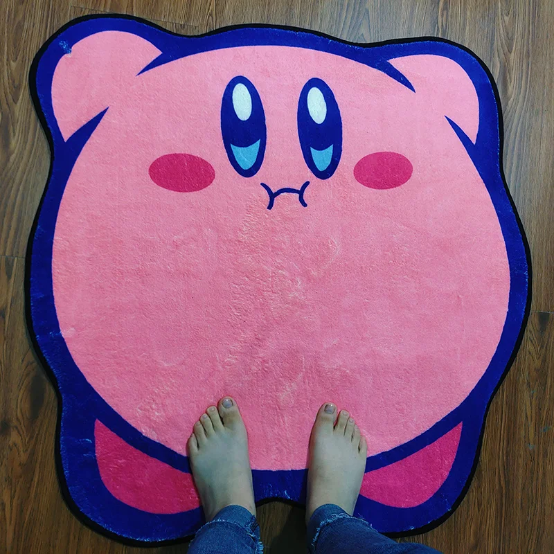 

80cm Pink Kirbys Carpet Kawaii Game Peripheral Mat Home Rugs Children's Room Decor Mat Carpet Bathroom Non-slip Doormat for Girl