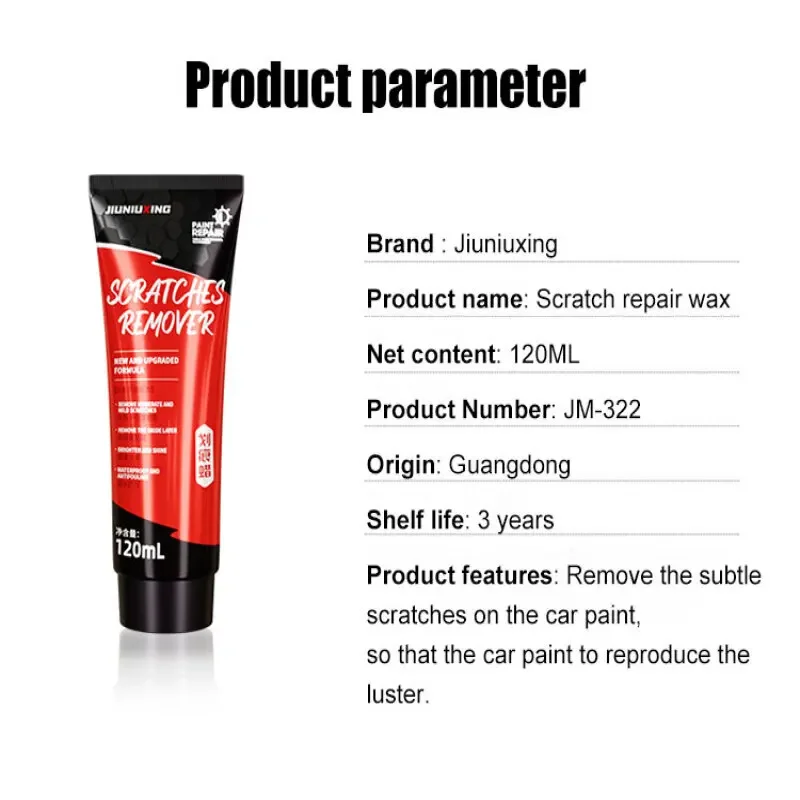 Car Scratch Repair Supplies Polishing Wax Car Paint Removal Scratch Wax Removal 120ml With sponge 1/2/4 Set car scratch repair