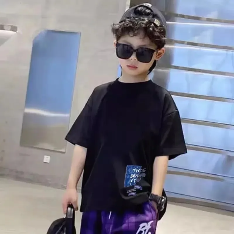 Summer Kids Clothes Streetwear Print T Shirt Short Sleeve Tops Boy Cotton Tees O-Neck Cool Children Fashion Blouse Free Shipping 4