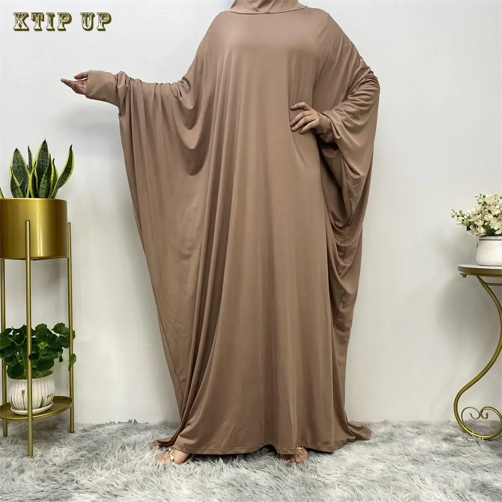 

Muslims Ramadan Display Middle East Solid Color Fashionable Bat Sleeve Gown Jilbab Femme Musulman Burka Abayas For Women Dubai