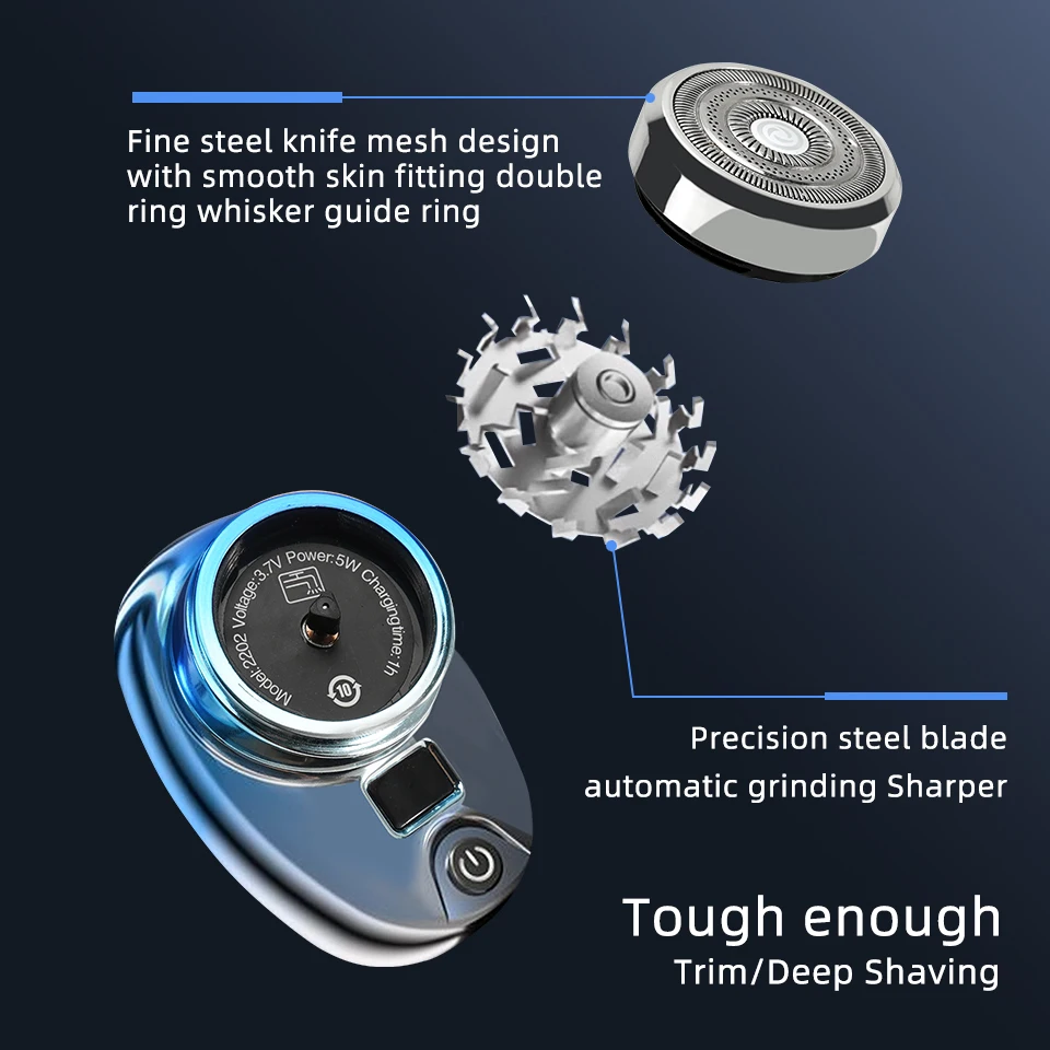 Mini Electric Razor Wet and Dry Washable Fast Charging Digital Display Portable Electric Shaver 1 Hour Charge Time Upgrade Electric Shaver Razor Blade Shaver Blade Head Electric Shaver Head
