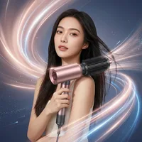 Brosse sèche-cheveux 5-en-1 détachable à flux d'air, peigne, boucleur, brosse lissante, styler à contrôle de température pour des cheveux lisses, anionique 5