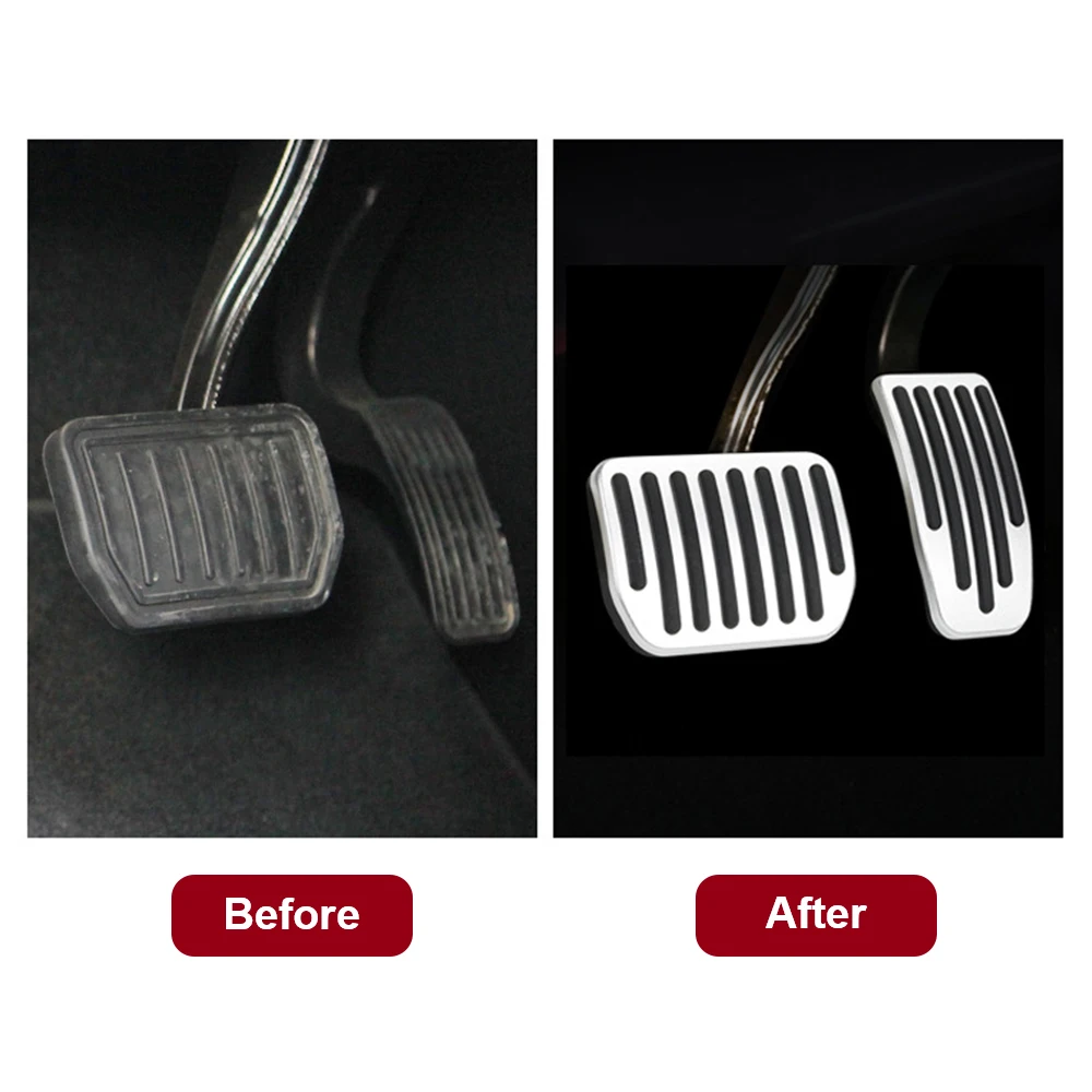 Aluminum Alloy Brake Accelerator Pedal Rest Pedal Auto Accessories Non-slip 2Pcs/set Car Foot Pads Covers