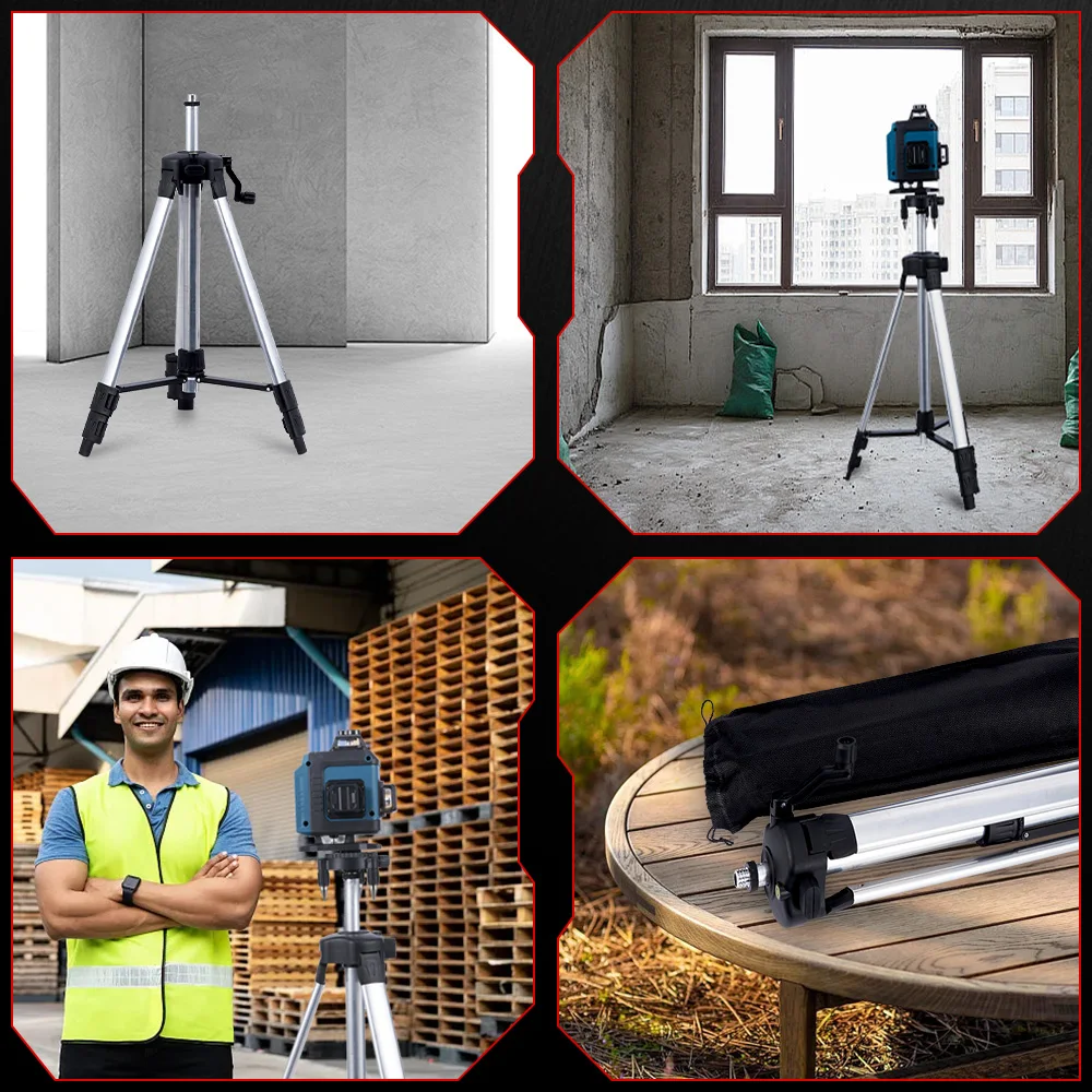 1.2M/1.5M Laser Level Tripod Adjustable Height Thicken Aluminum Stand