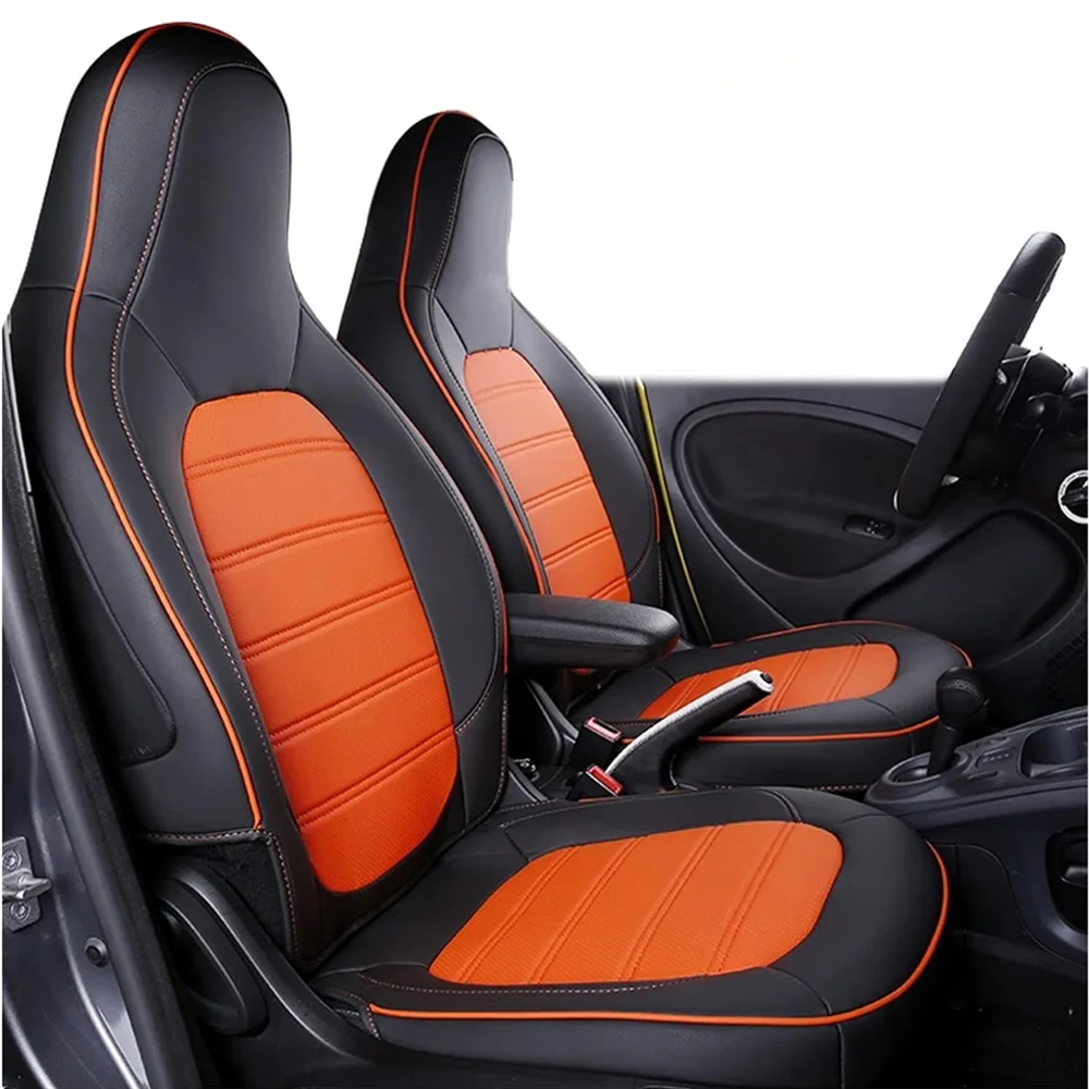 

Custom Car Seat Covers For Smart 453 Fortwo 2015 To 2019 Seat Cover Four Seasons Breathable leather Seat Cushion Accessories