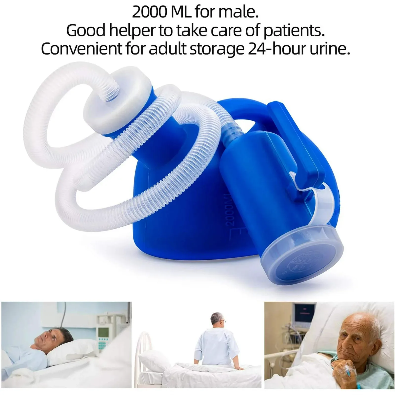 2000ml Bottle Urinal Men Spill Proof Men's Potty Portable Urinal Pee Bottle Home Camping Car Travel