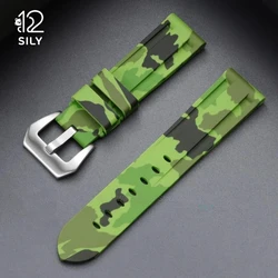 Silicone Sport Watch Band - Blue, Black, Brown Bracelet Accessories Universal Wristbelt - 26mm (CamLightGreen)