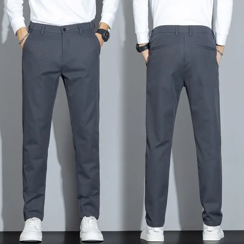 Autumn Winter KPOP Fashion Style Harajuku Slim Fit Trousers Loose All Match Casual Pants Pockets Solid Plush Straight Leg Pants