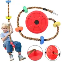 Kids Fitness Climbing Rope With Platforms And Disc Swing Seat Set Outdoor Swing Set Garden Toy Playground Accessories 1