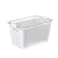 1-Piece Refrigerator Container with Removable Colander Leak-proof Food Storage Container Keeps Fruits, Vegetables and Meat Fresh 1