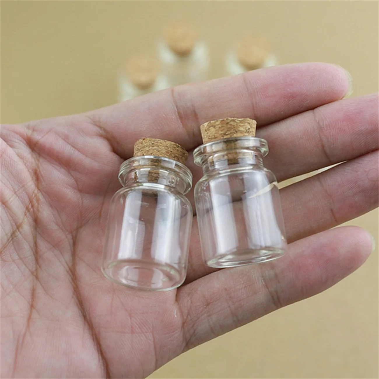 Wholesale 50/105 pcs/lot Decorative Small Glass Bottles  5ml Glass tube Cork Stopper Crafts Jars Mini  Bottles Wishing Gift 6