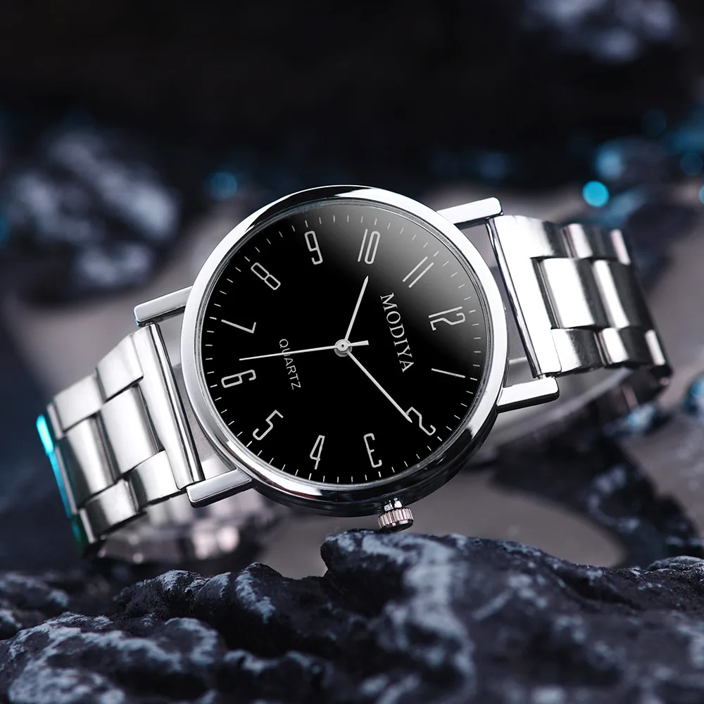 Men's Watch Fashion Casual Quartz Watches Steel Band Wrist Watches Silver Elegant Man Atmosphere Mens Watch Reloj Hombre