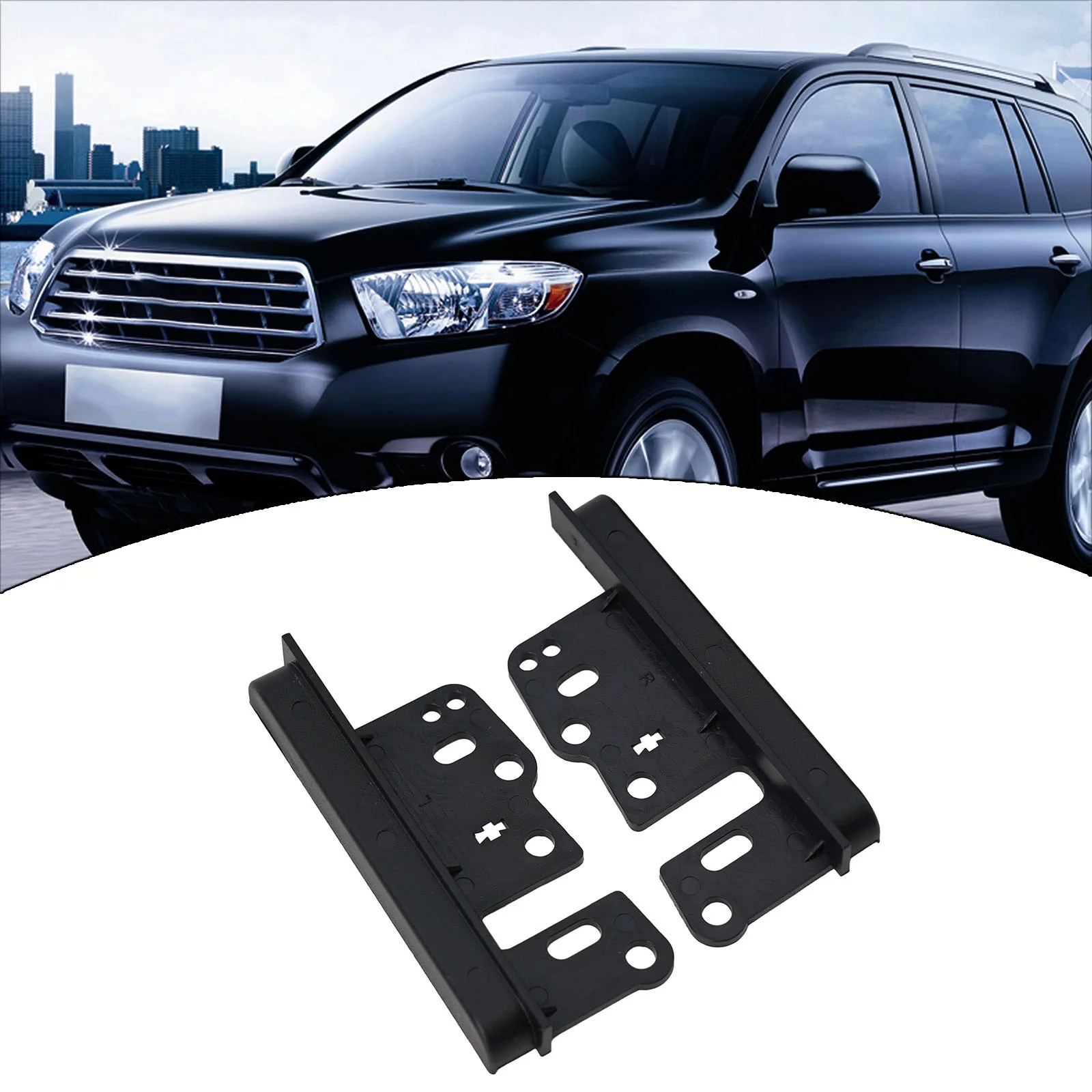 Spacers Stereo Mounting Bracket Stereo 2pcs Black Car DVD Player Double For 200mm Stereo Space For Aftermarket Stere