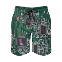 Electronic Motherboard 3D Printed Short Pants Technology Chip Graphic Beach Shorts For Men Clothes Casual Male Trunks Trousers 1