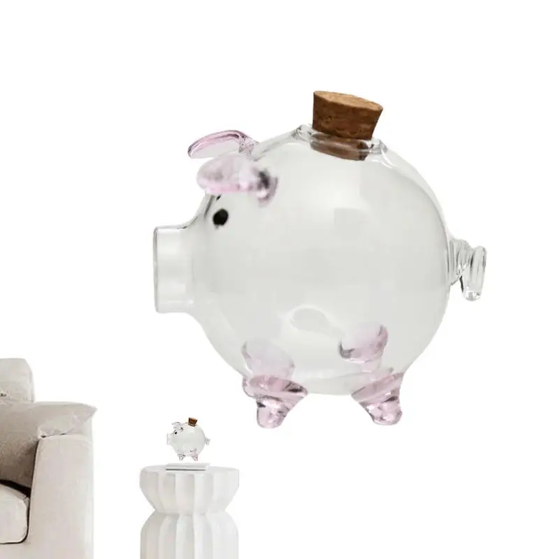 

Money Jar Clear Pig Shape Jar Box Portable Pig Money Box Transparent Saving Box For Girls Boys Kids Children Toddler Gift