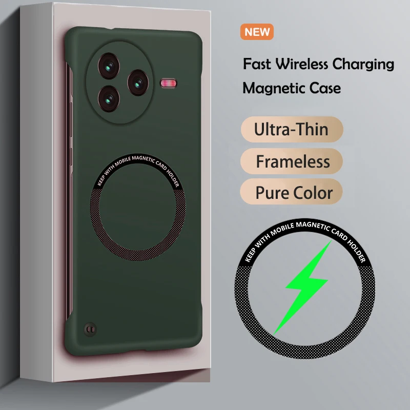 Luxury Ultra Slim Magnetic Frameless Solid Color Shockproof Phone Case