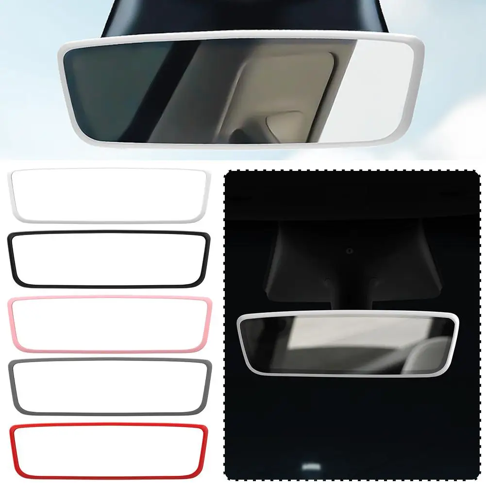 Tesla Y Rearview Mirror Protector Trim Silicone Decor Frame Protection Cover Strip