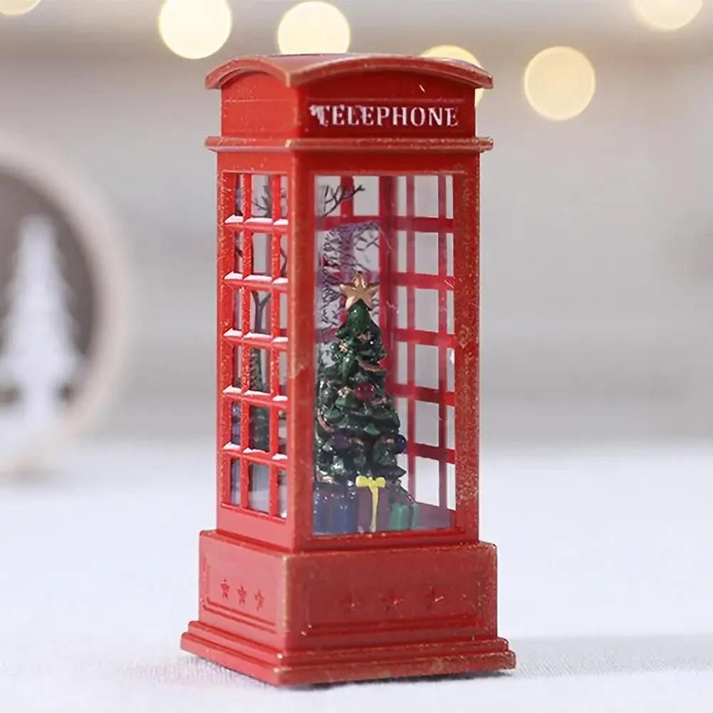 Description Picture 5 of item1Pc Christmas Light Up Lantern Lamp Telephone Booth Lantern Santa Claus Christmas Tree Snowman Led Light Christmas Decorative