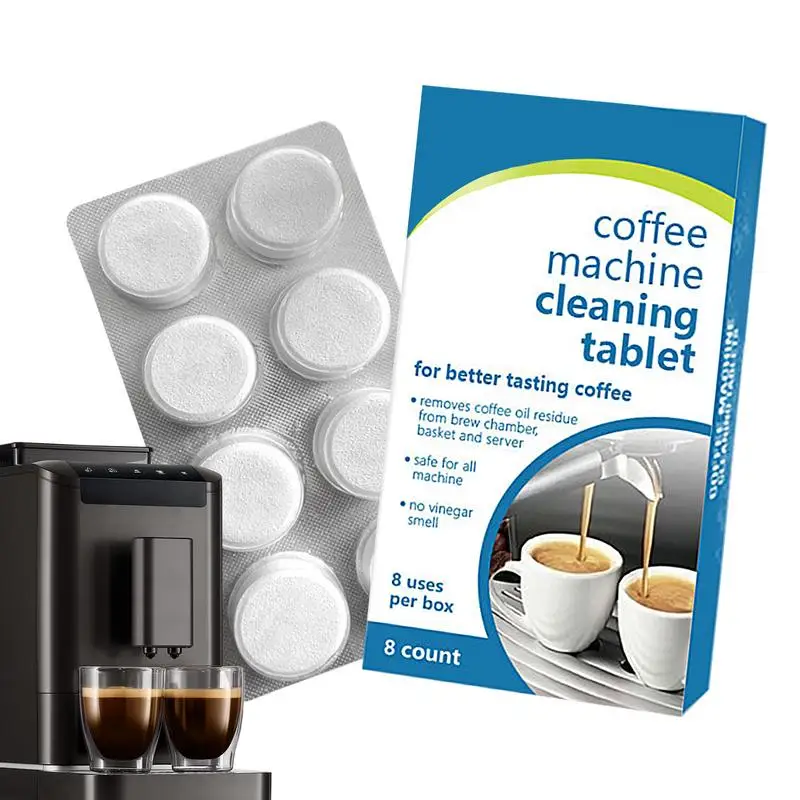 Coffee Maker Cleaning Tablets Coffee Machine Cleaner Tablets 8 Count Coffee Maker Pot Descaling & Cleaning Tabs Safe & Effective Descaling Tablets For All