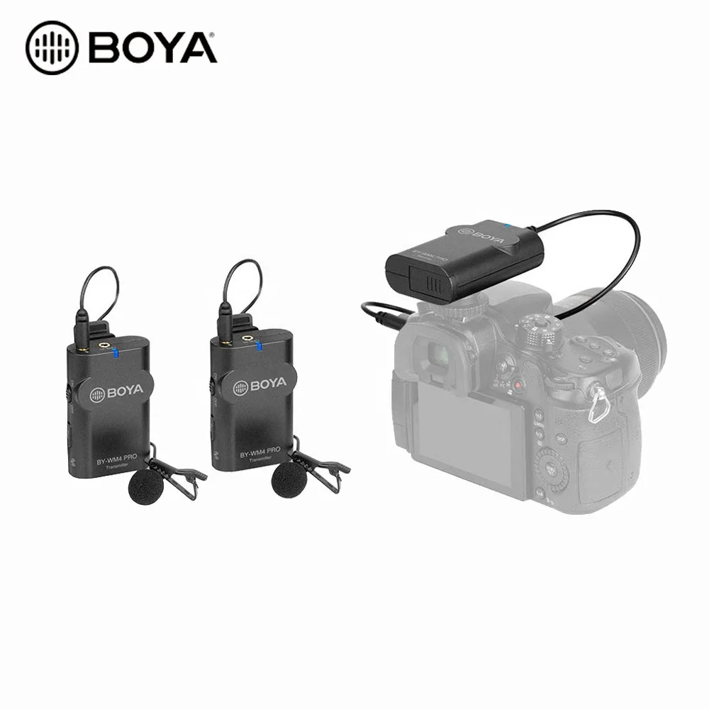 BOYA BY-WM4 PRO-K2 беспроводной микрофон, совместимый со смартфонами, DSLR-камерами, видеокамерами