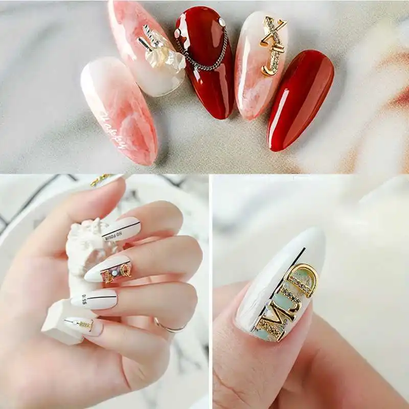 Luxury Rhinestone Letter Nail Art Decorations Set (26 Pieces)