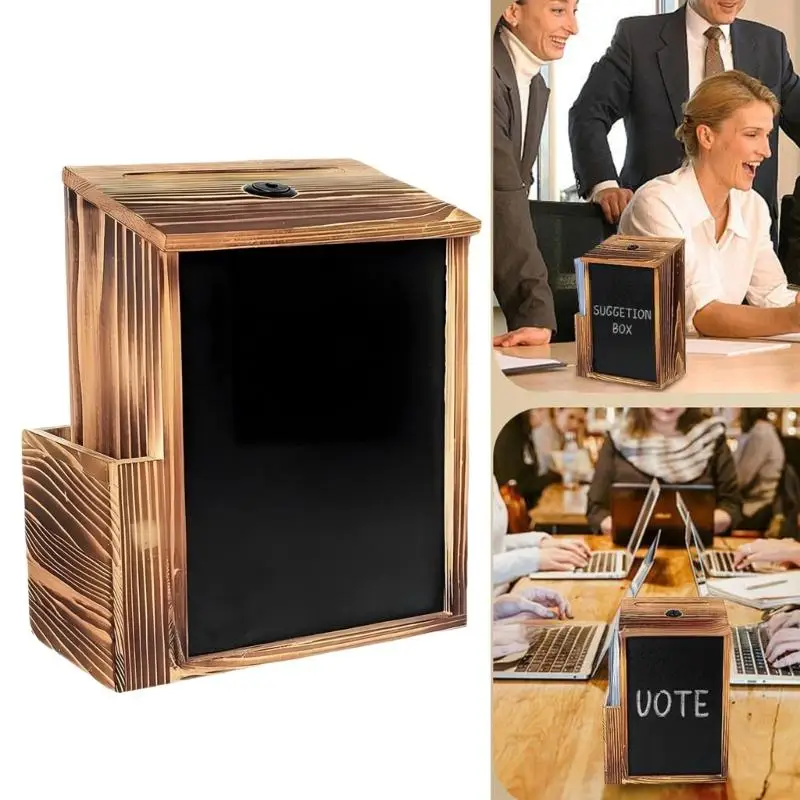 Sicherer Vorschlagsbehälter traditionellen Design mit beschreibbarer Kreideseite, abnehmbarer Tafel und 50 Antwortbögen – Detail 10