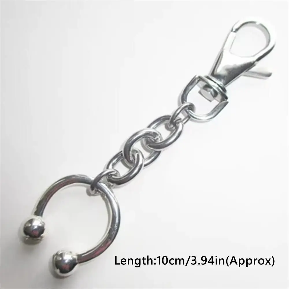 Silver Stainless Steel Horseshoe Clip Pendant Keychain