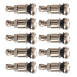 10pcs Bolt-in Tire Valves Stems Stainless Steel Tubeless Wheel Tyre Valves Stems
