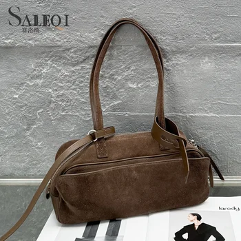 Genuine Grade Suede Cow Leather Women's Handbag New Luxury Designer High Quality Female Shoulder Crossbody Bag Autumn Winter Ins