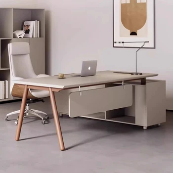 Reception Storage Office Desk Wooden Design Organizers Space Saving Office Desk Minimalist Aesthetic Scrivania Lounge Furniture