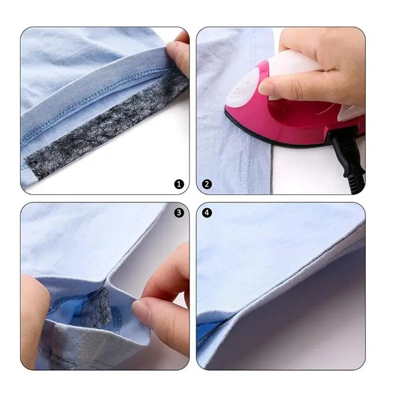 64M Schwarz Weiß Doppelseitige Einlage Klebstoff Stoff Kleidung Eisen Auf Saum Band Interlining Web DIY Nähen Patchwork Zubehör – Detail 4