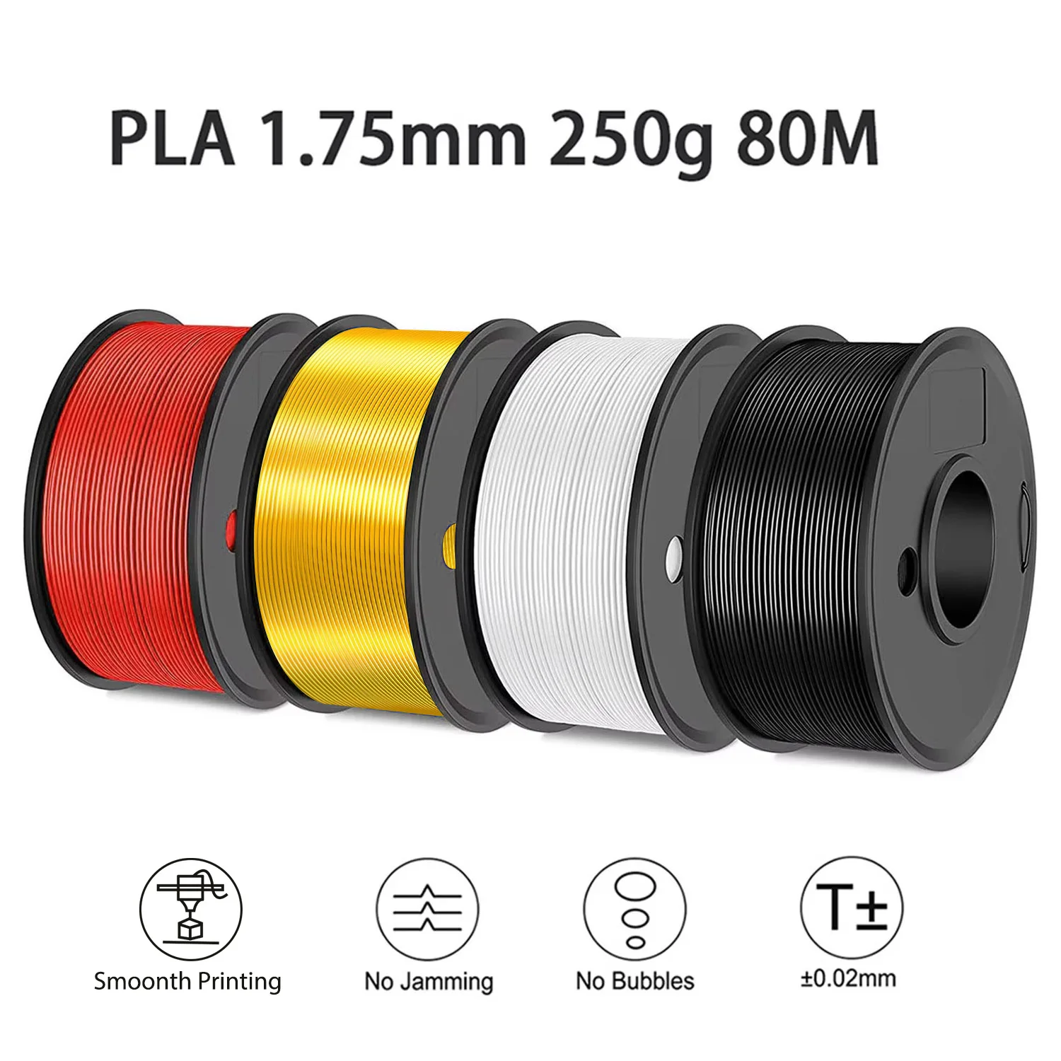 High-Quality PLA 3D Printing Filament - 250g, 1.75mm Diameter, 80m Length
