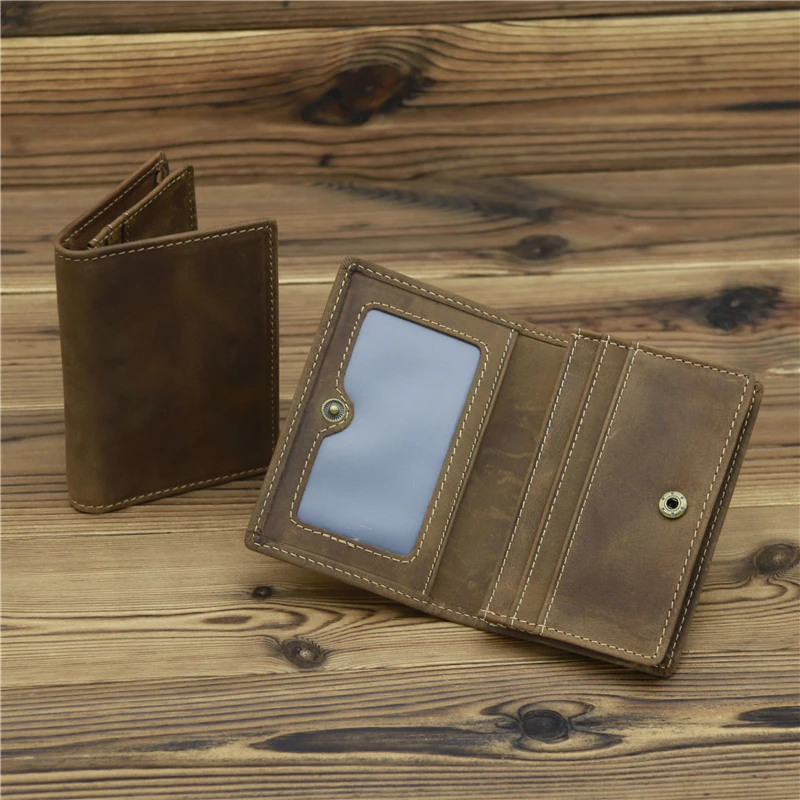 

Card Holder Wallet for Men Genuine Leather Vintage Small Thin Purse Credit Card Bank ID CardHolder Male Slim Wallet Porte Carte